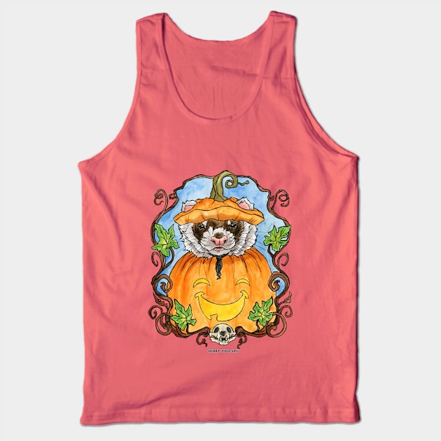 The Great Ferret Pumpkin Tank Top by SierraTiegsArt